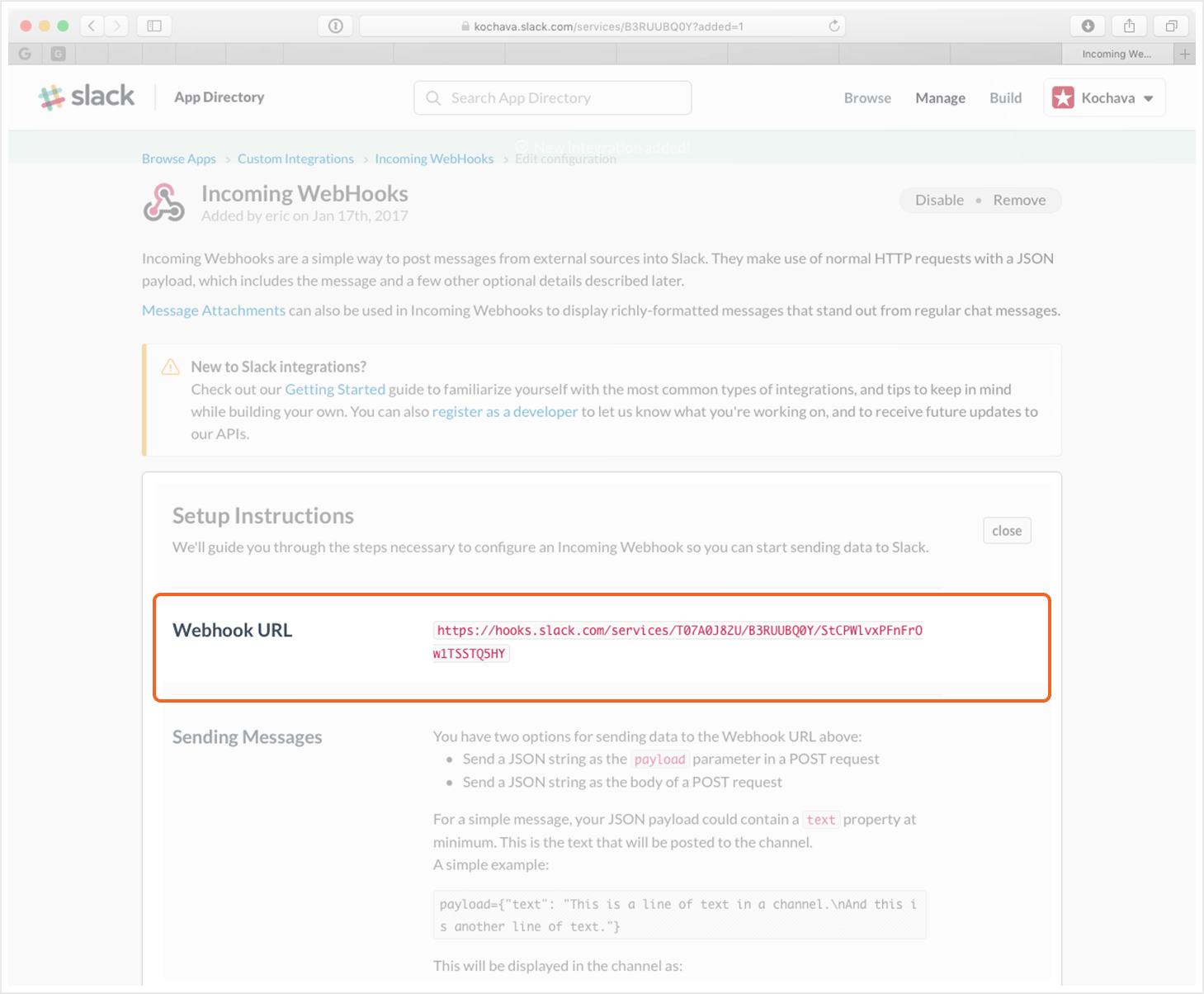 Slack WebHook