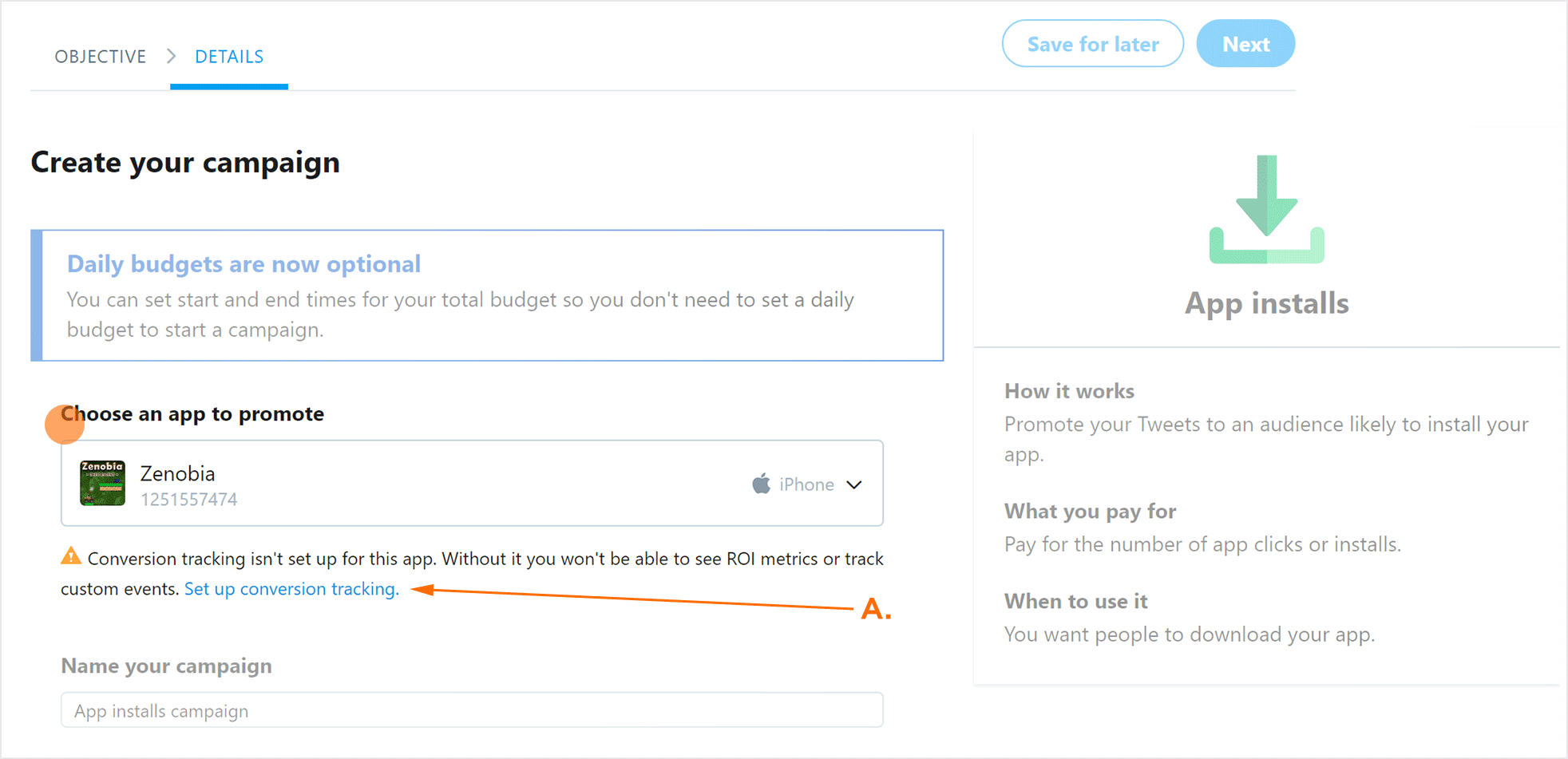 Setup Conversion Tracking