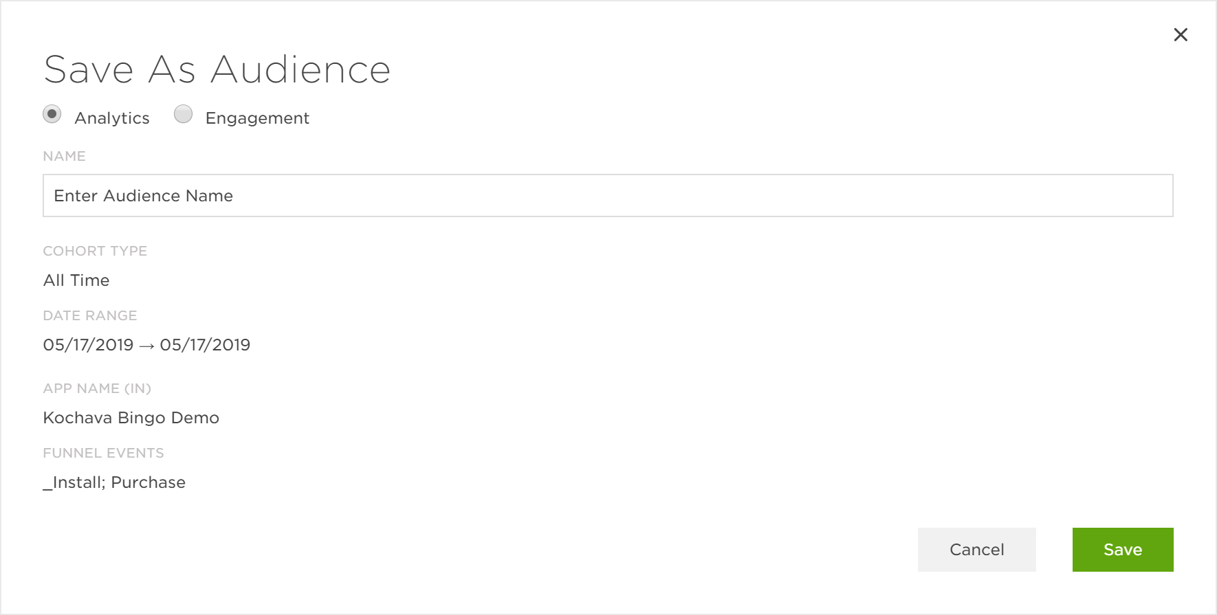 Save as Audience
