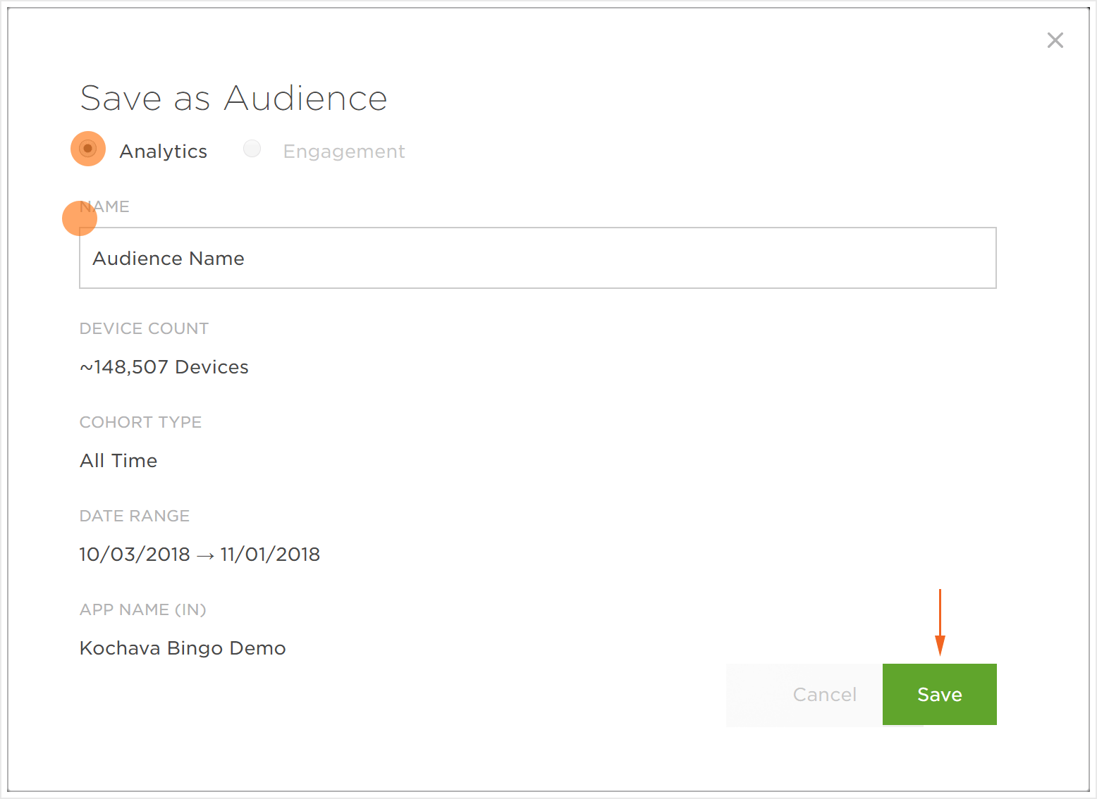 Save As Audience Analytics